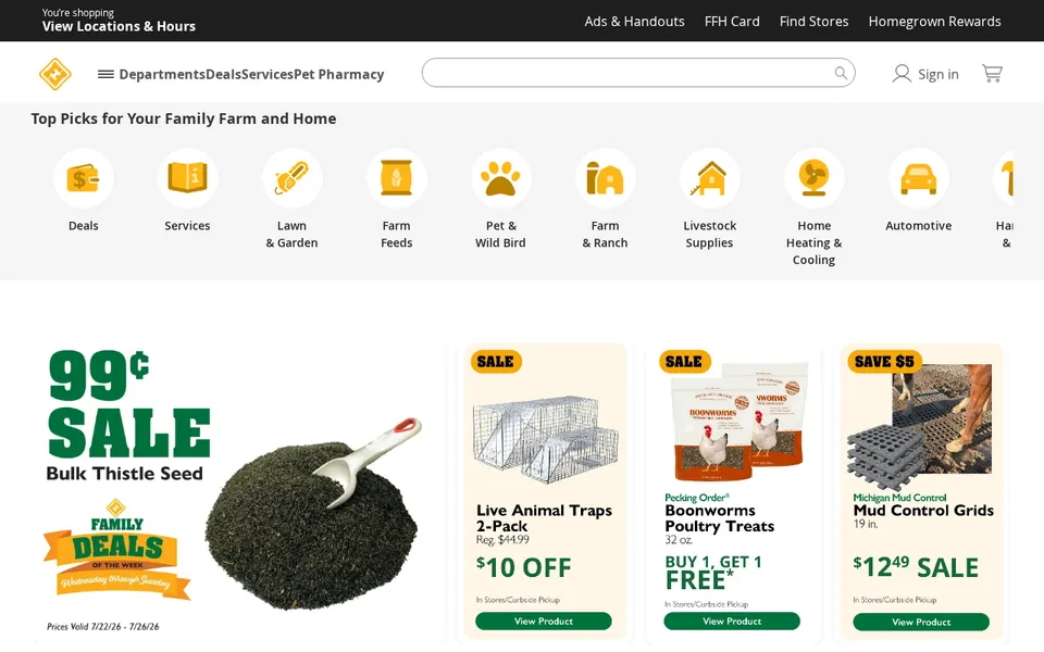 Family Farm & Home website