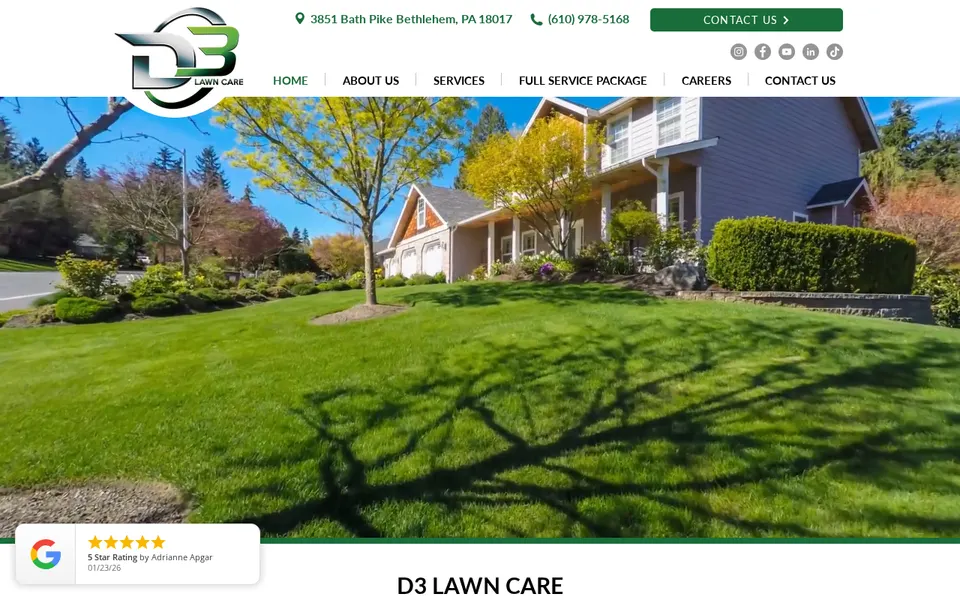 D3 Lawn Care website