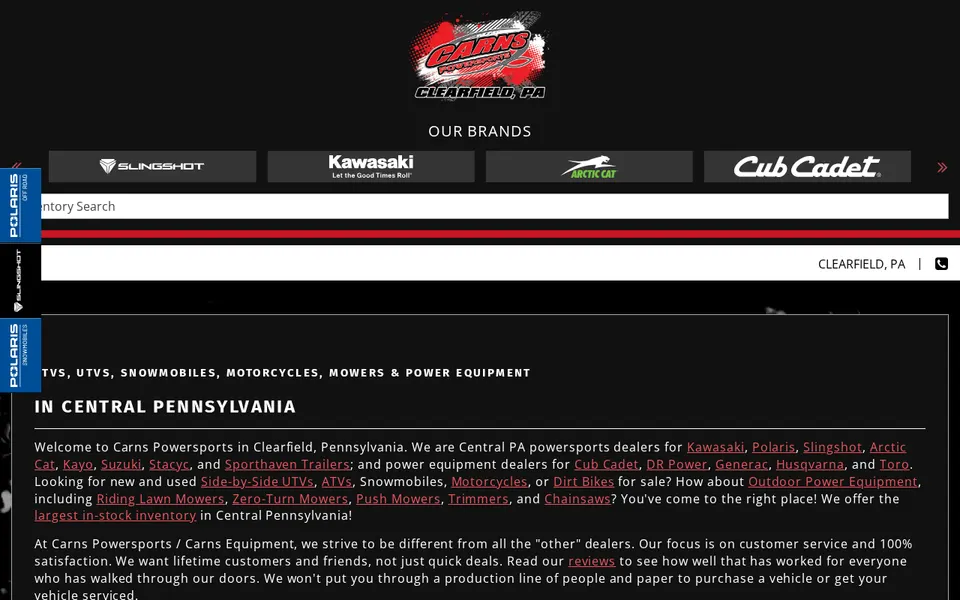 Carns Equipment LLC website