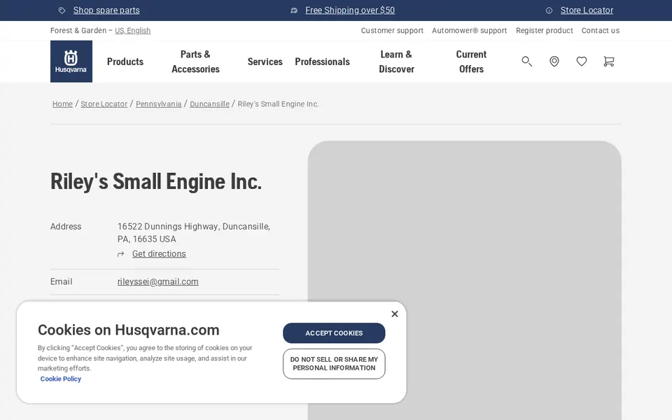 Riley's Small Engine Inc. website