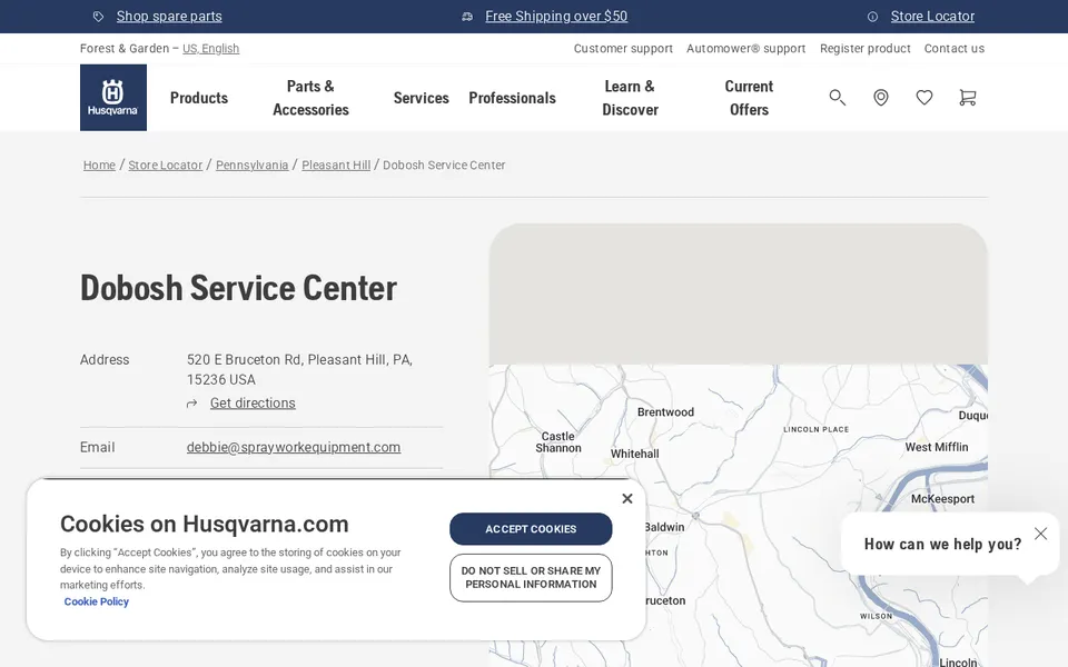 Dobosh Service Center website