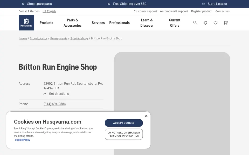 Britton Run Engine Shop website