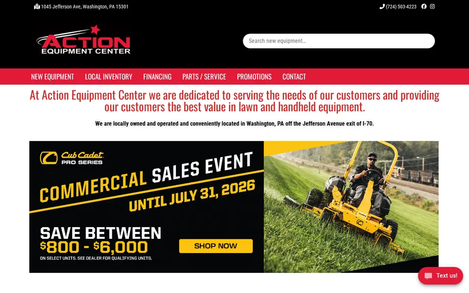 Action Equipment Center, LLC website