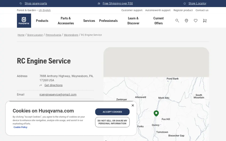 RC Engine Service website