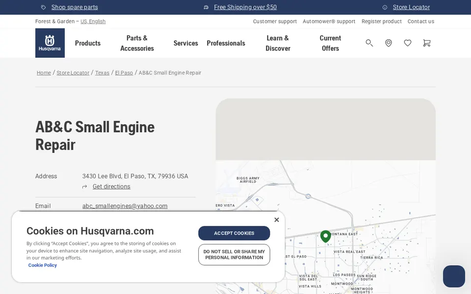 AB&C Small Engine Repair website