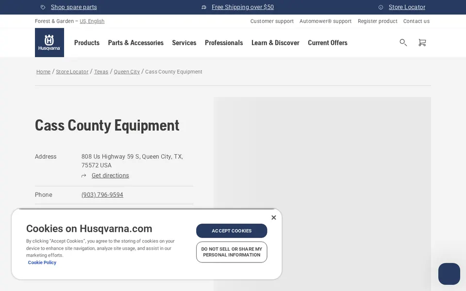 Cass County Equipment website
