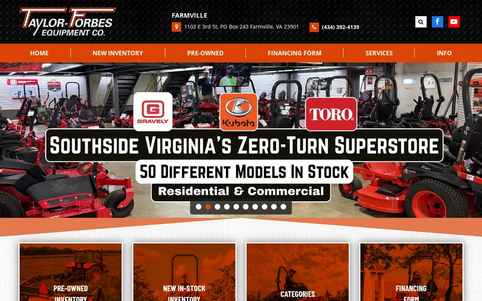 Taylor Forbes Equipment website