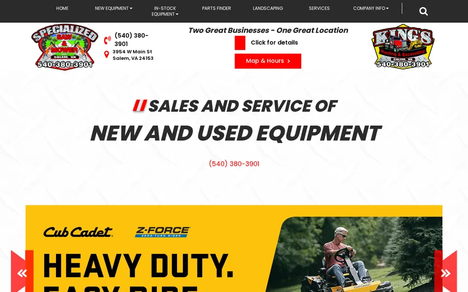 Specialized Saw and Mower, Inc. website