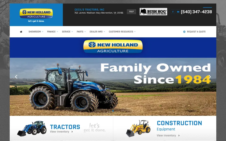 Cecil's Tractors, Inc. website