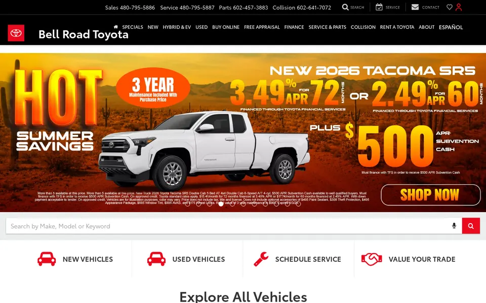 Bell Road Toyota website