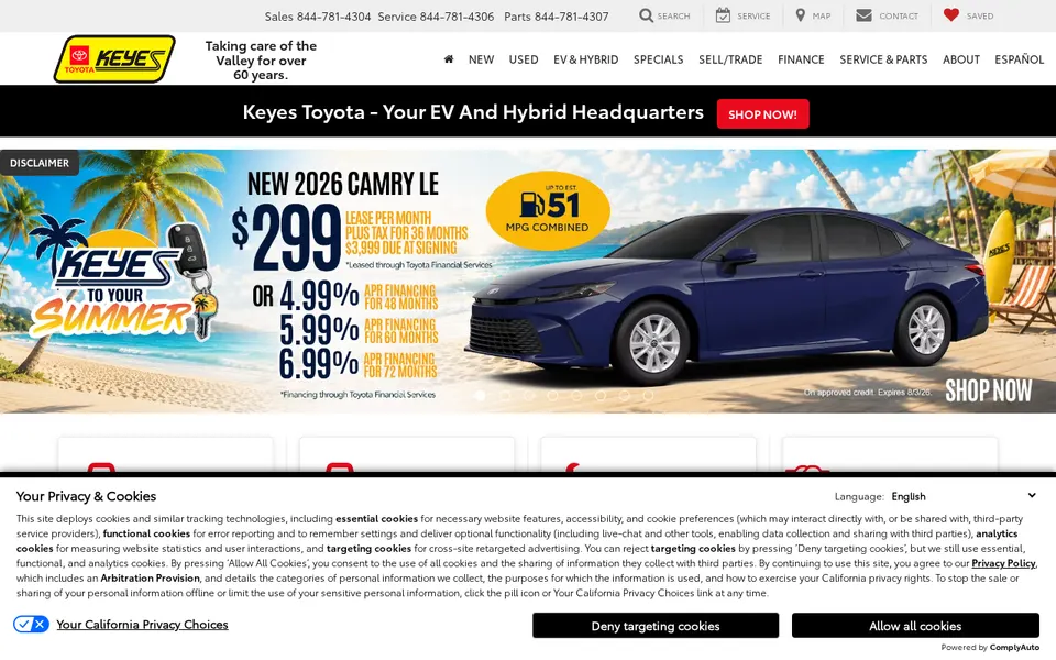 Keyes Toyota website