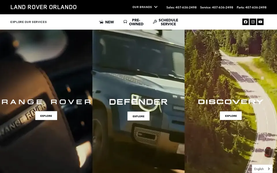 Land Rover Orlando website