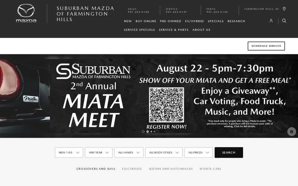 Suburban Mazda of Farmington Hills website