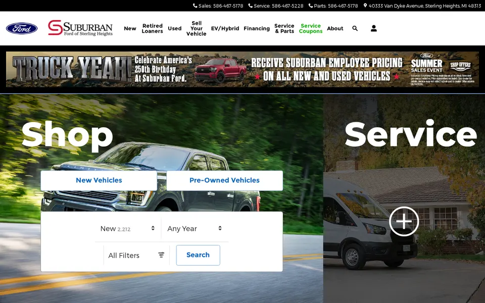 Suburban Ford of Sterling Heights website