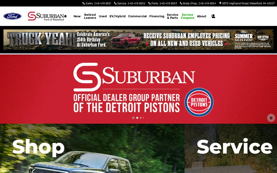 Suburban Ford of Waterford website