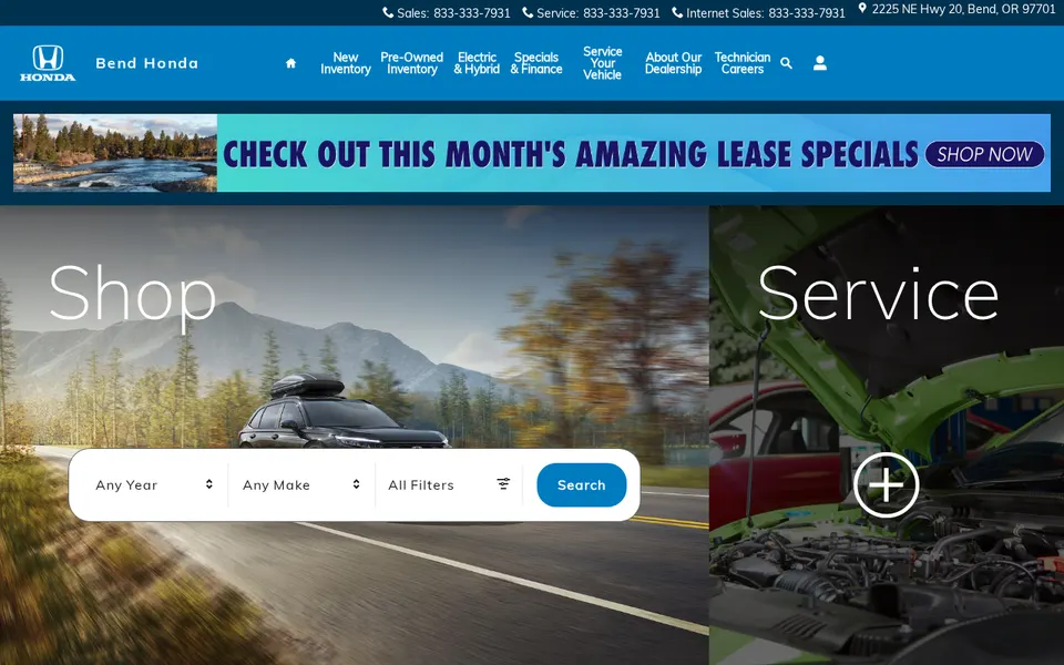 Bend Honda website