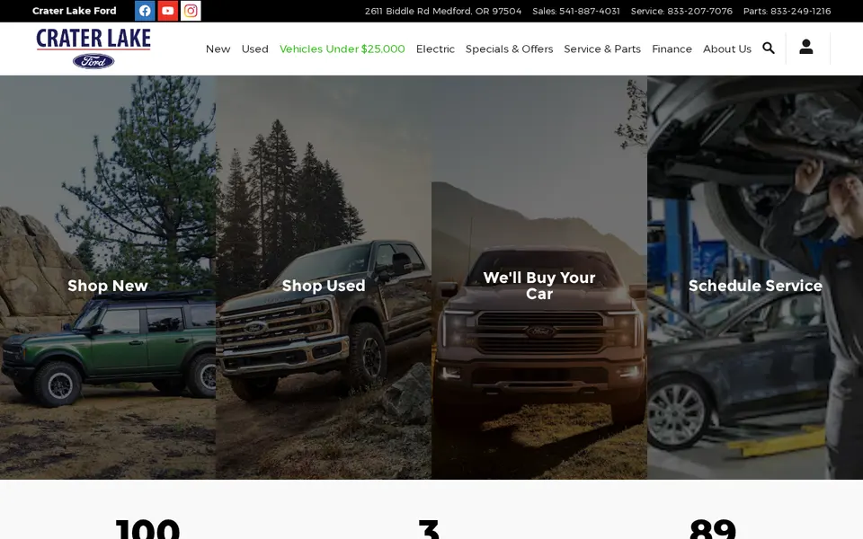 Crater Lake Ford website
