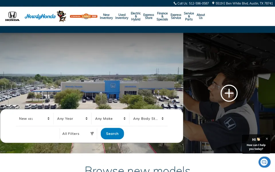 Howdy Honda website