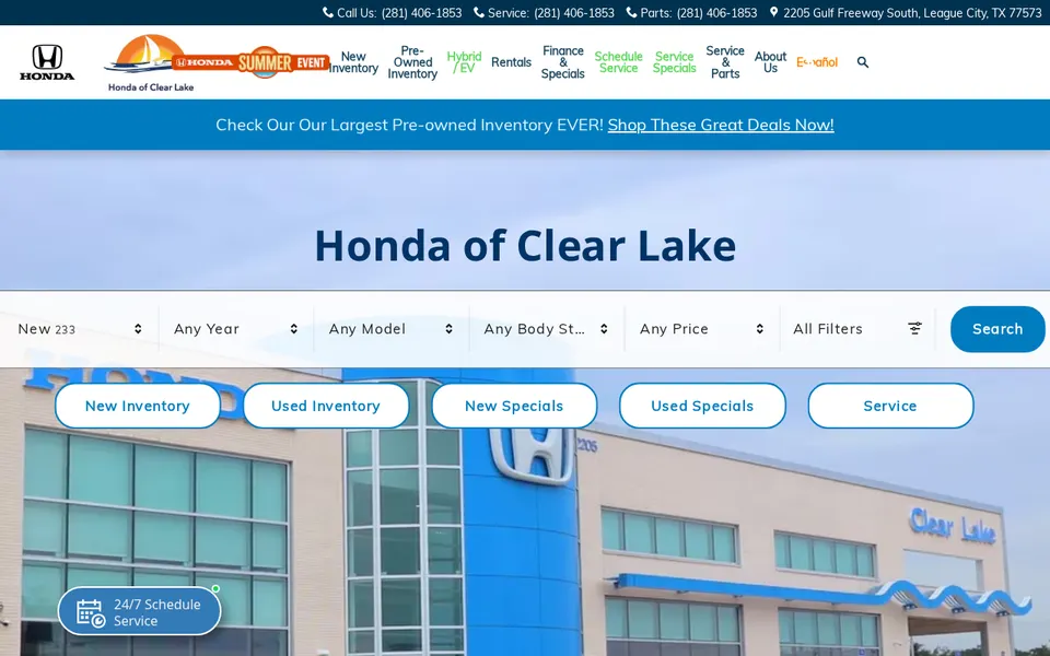 Honda of Clear Lake website