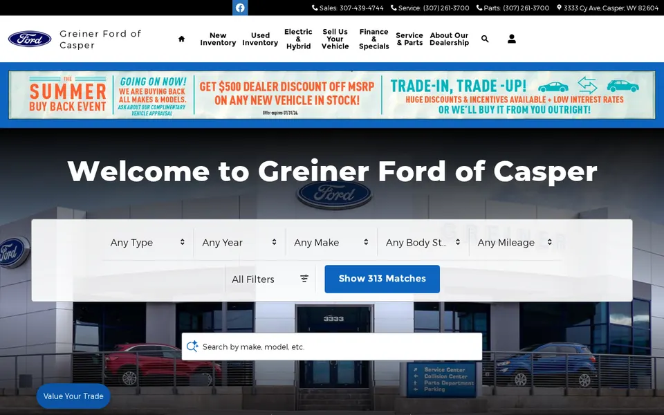Greiner Ford of Casper website