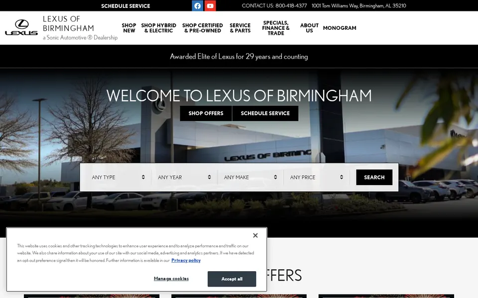 Lexus of Birmingham website