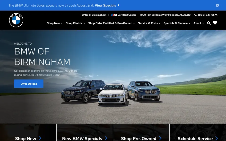 BMW of Birmingham website