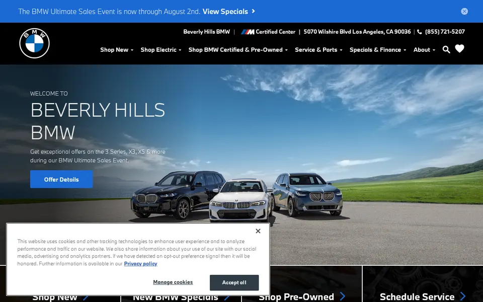 Beverly Hills BMW website
