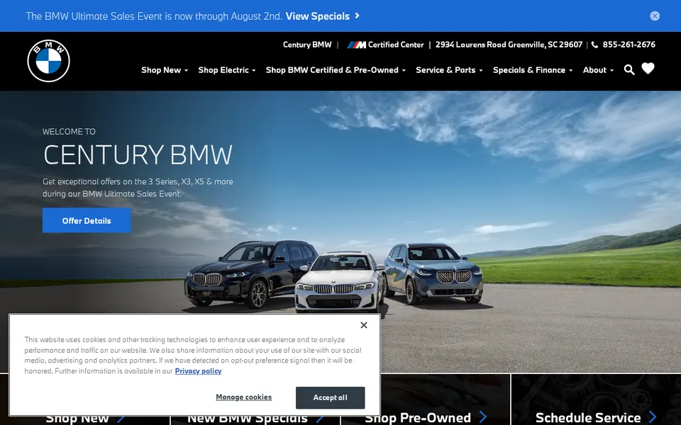 Century BMW website