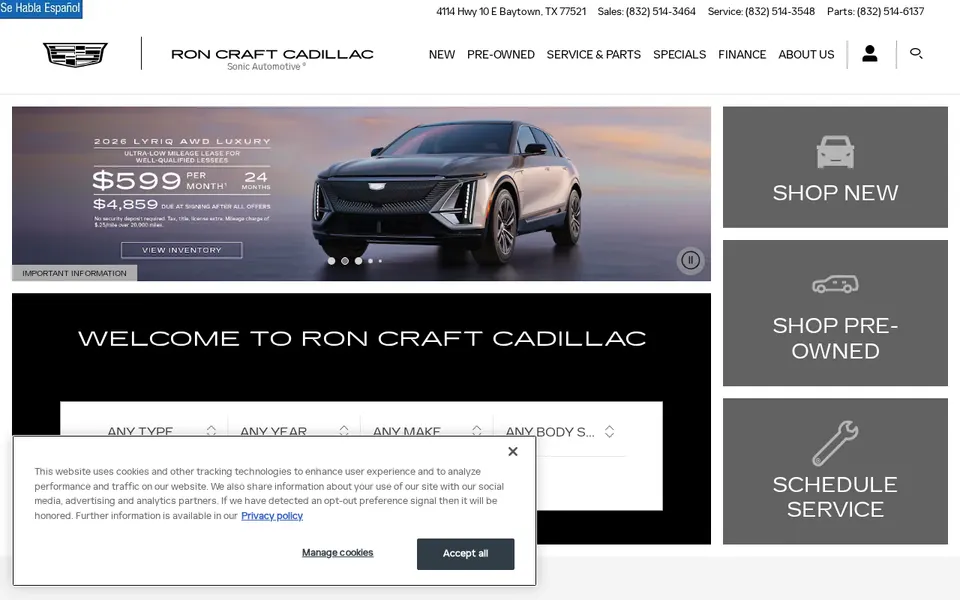 Ron Craft Cadillac website