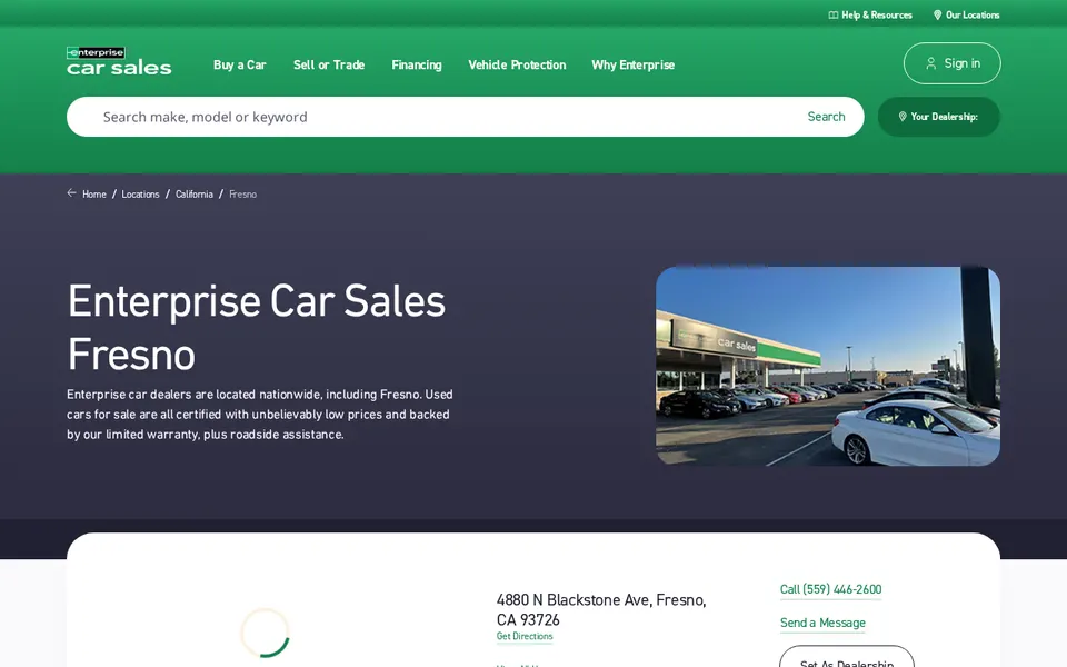 Enterprise Car Sales Fresno website