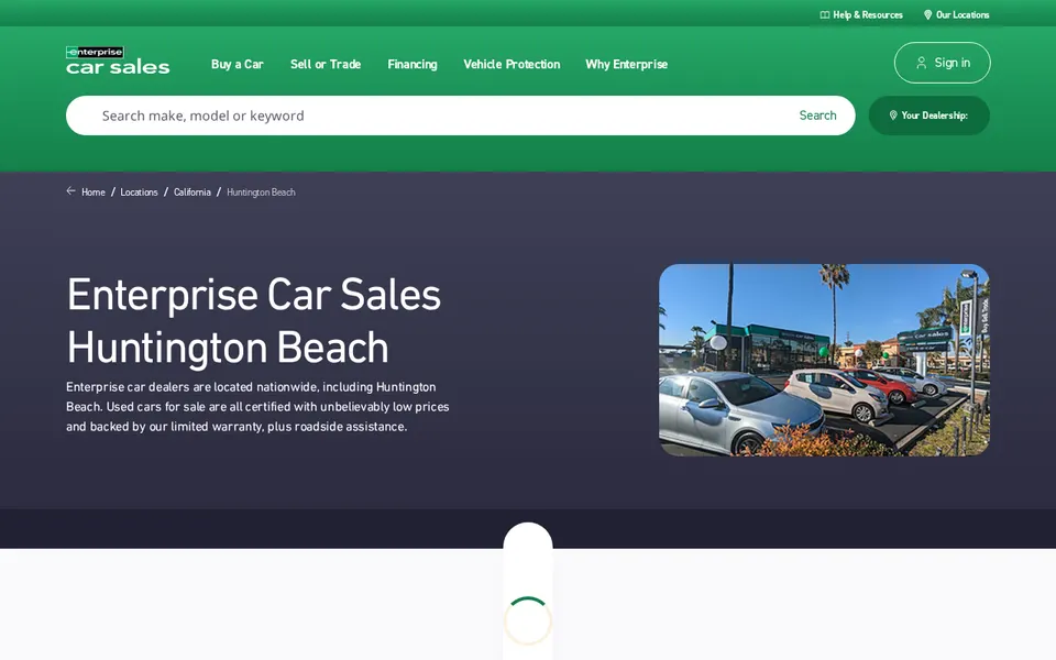 Enterprise Car Sales Huntington Beach website