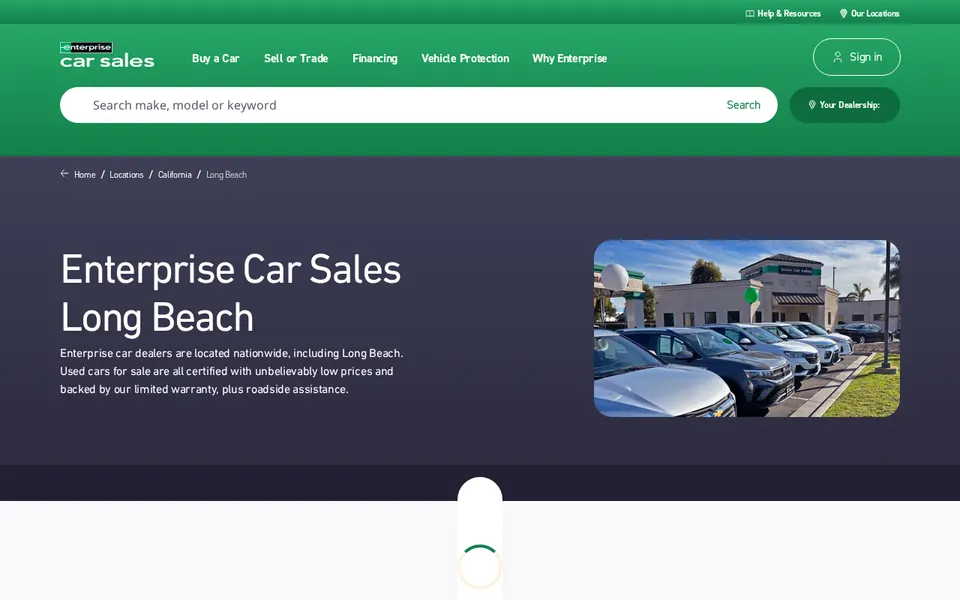 Enterprise Car Sales Long Beach website