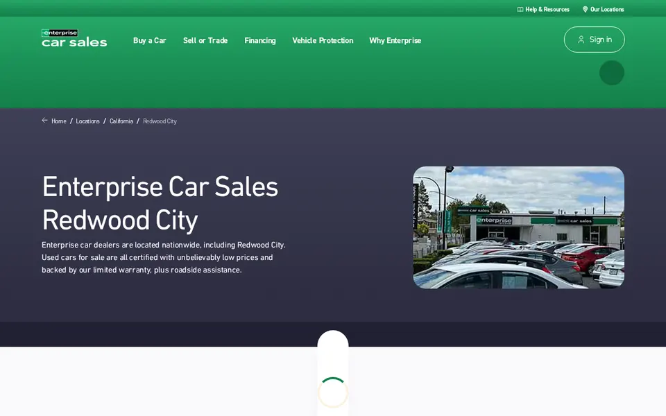 Enterprise Car Sales Redwood City website
