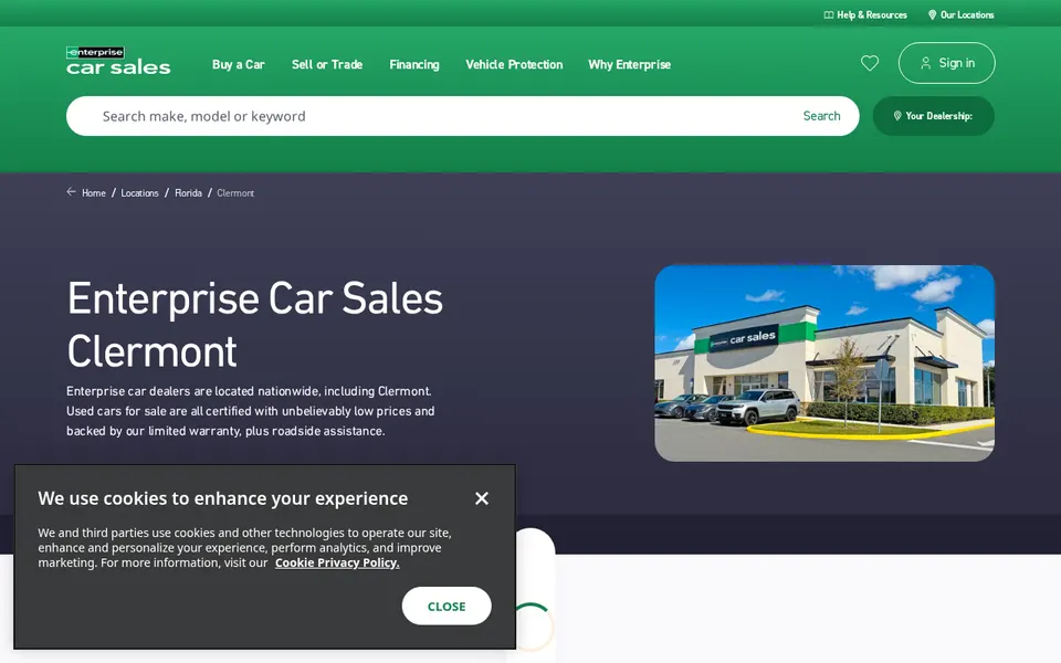 Enterprise Car Sales Clermont website