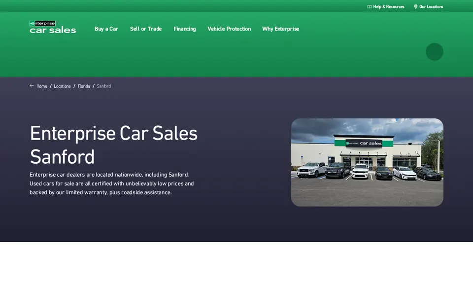 Enterprise Car Sales Sanford website