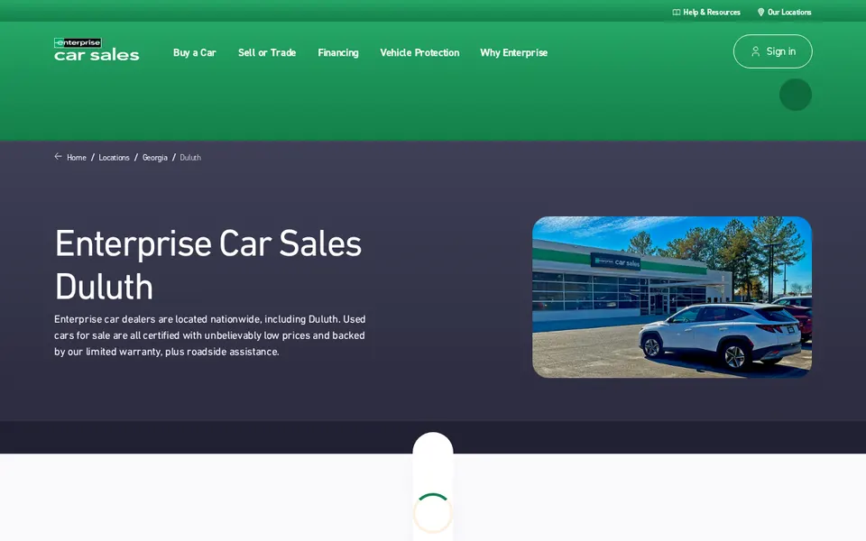 Enterprise Car Sales Duluth website
