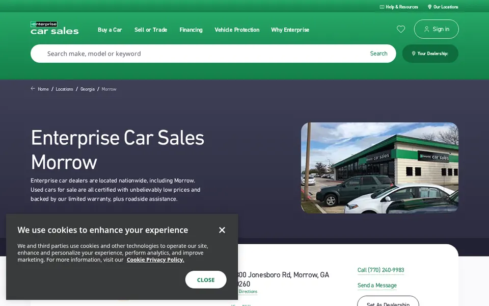 Enterprise Car Sales Morrow website