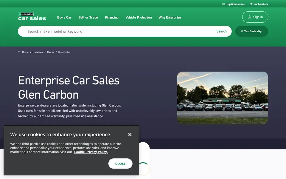 Enterprise Car Sales Glen Carbon website