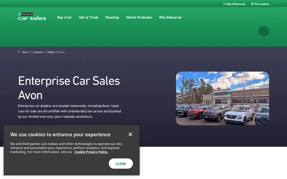 Enterprise Car Sales Avon website
