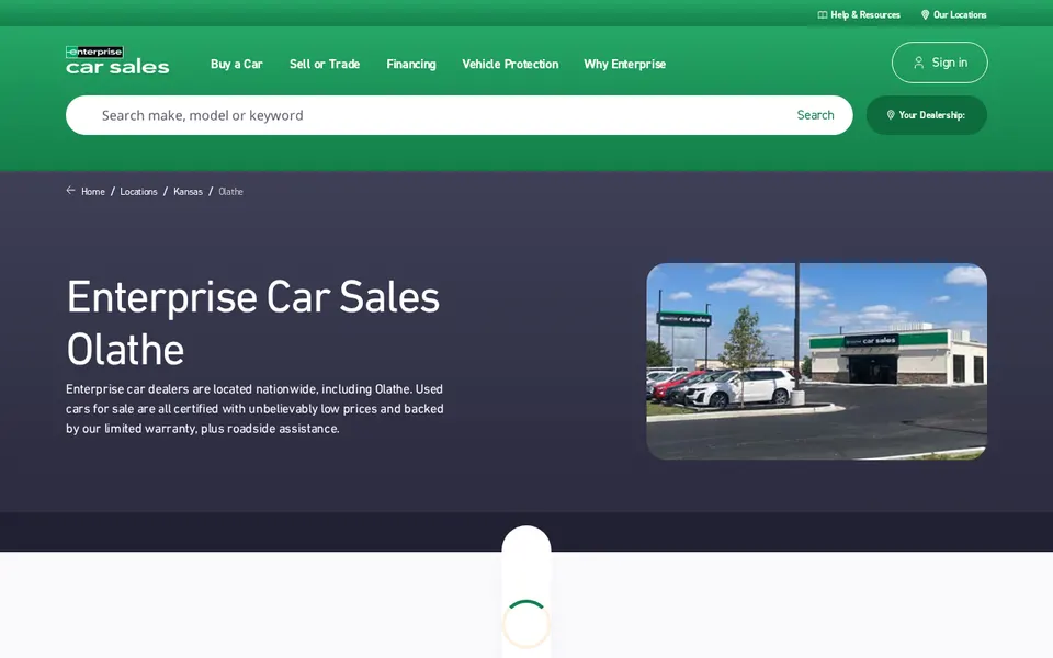 Enterprise Car Sales Olathe website
