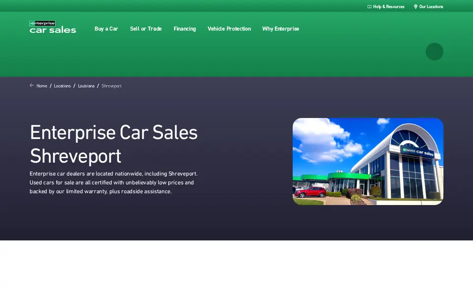 Enterprise Car Sales Shreveport website