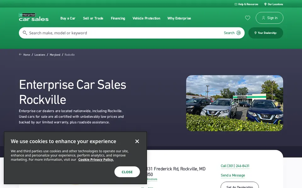 Enterprise Car Sales Rockville website