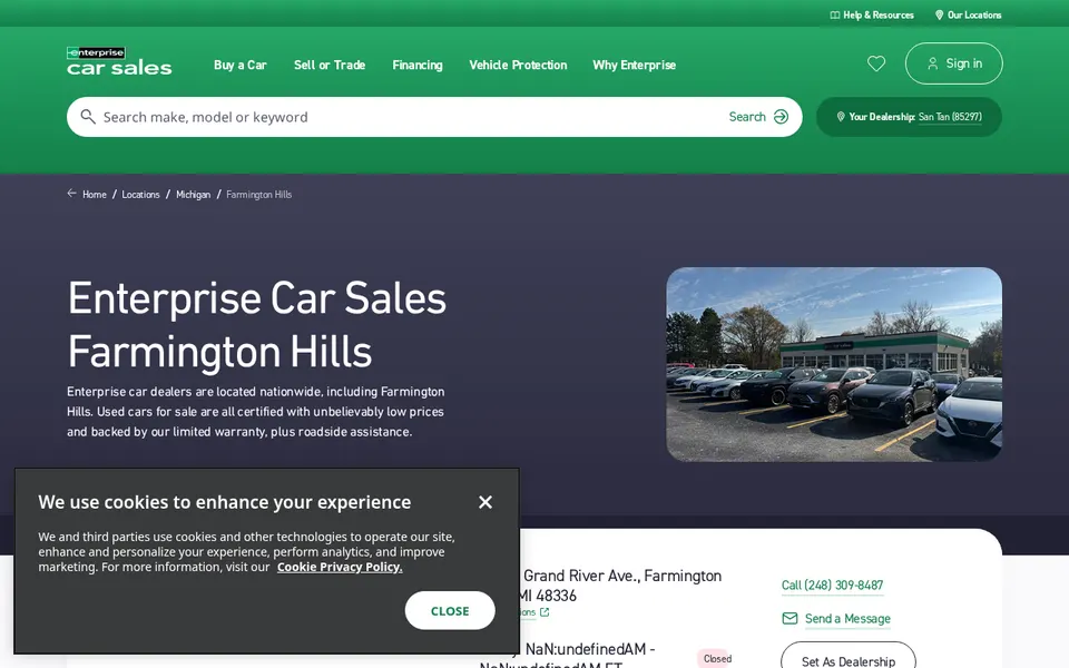 Enterprise Car Sales Farmington Hills website