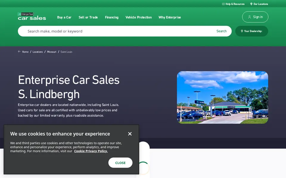 Enterprise Car Sales South Lindbergh website