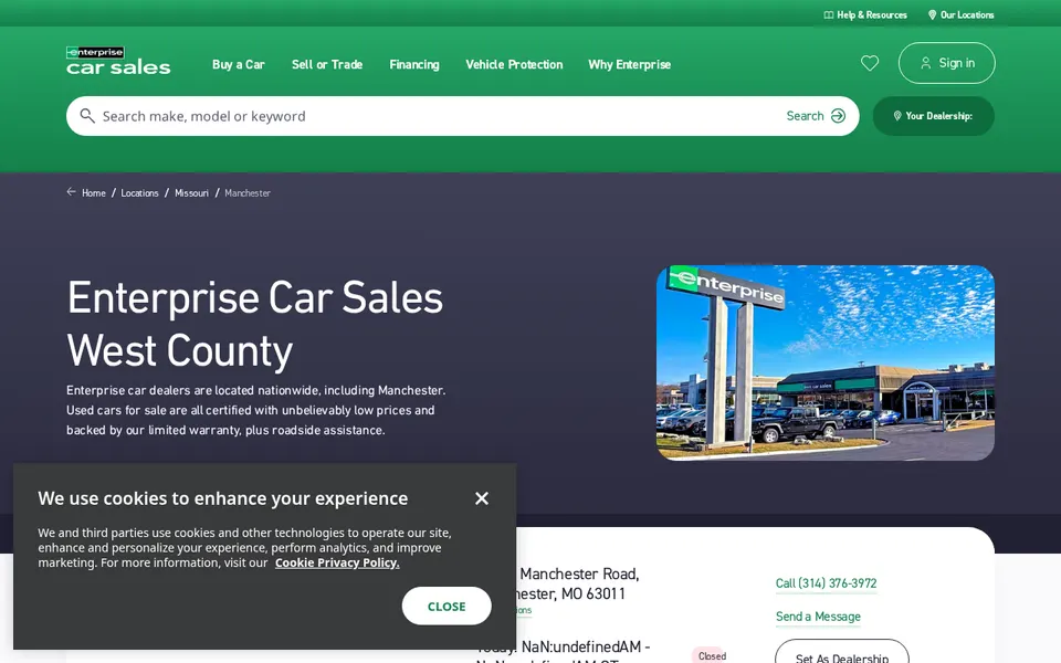 Enterprise Car Sales West County website