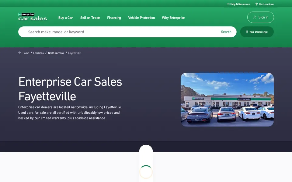 Enterprise Car Sales Fayetteville website