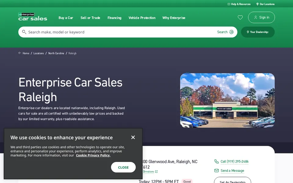 Enterprise Car Sales Raleigh website