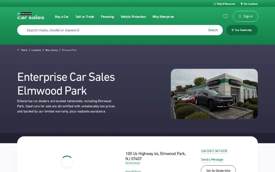 Enterprise Car Sales Elmwood Park website