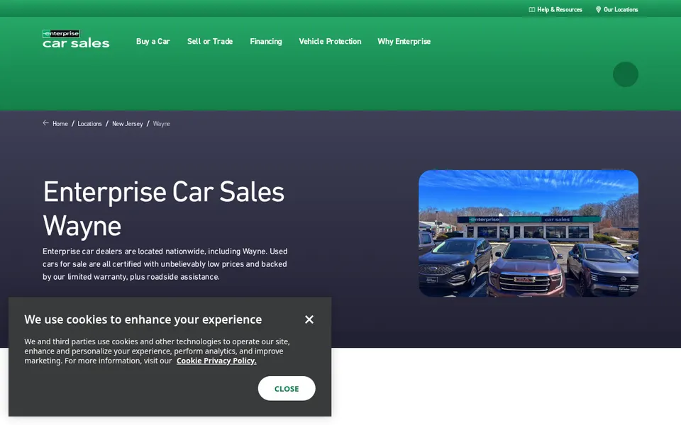 Enterprise Car Sales Wayne website