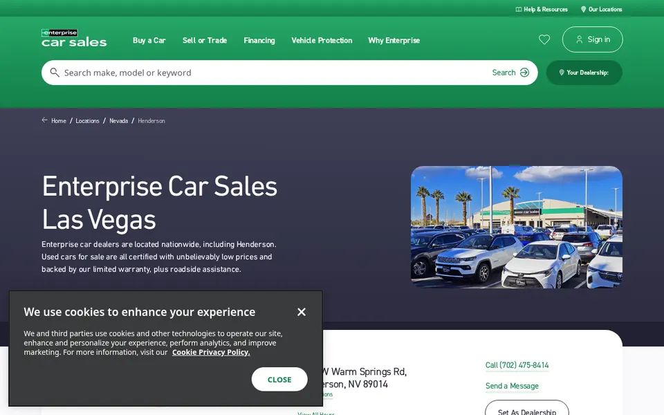 Enterprise Car Sales Las Vegas website